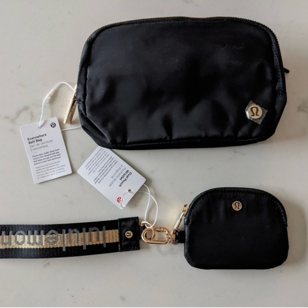 lululemon  Black Everywhere Belt Bag 1L with coin pouch